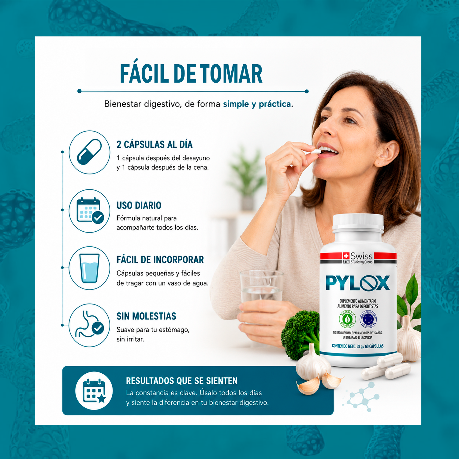 Pylox El Anti-Pylori Natural Gastritis Reflujo 60 Caps-8