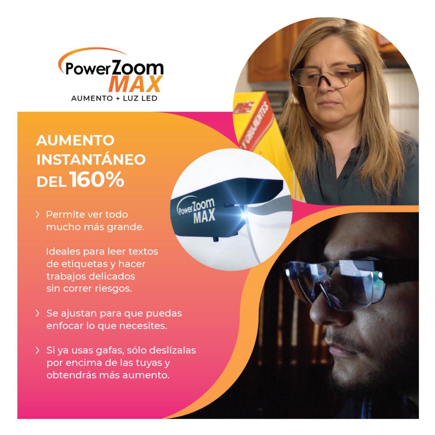 Set 2 Anteojos Power Zoom Max Anteojos con luces LED Integradas Resistentes + Lentes de Sol-7