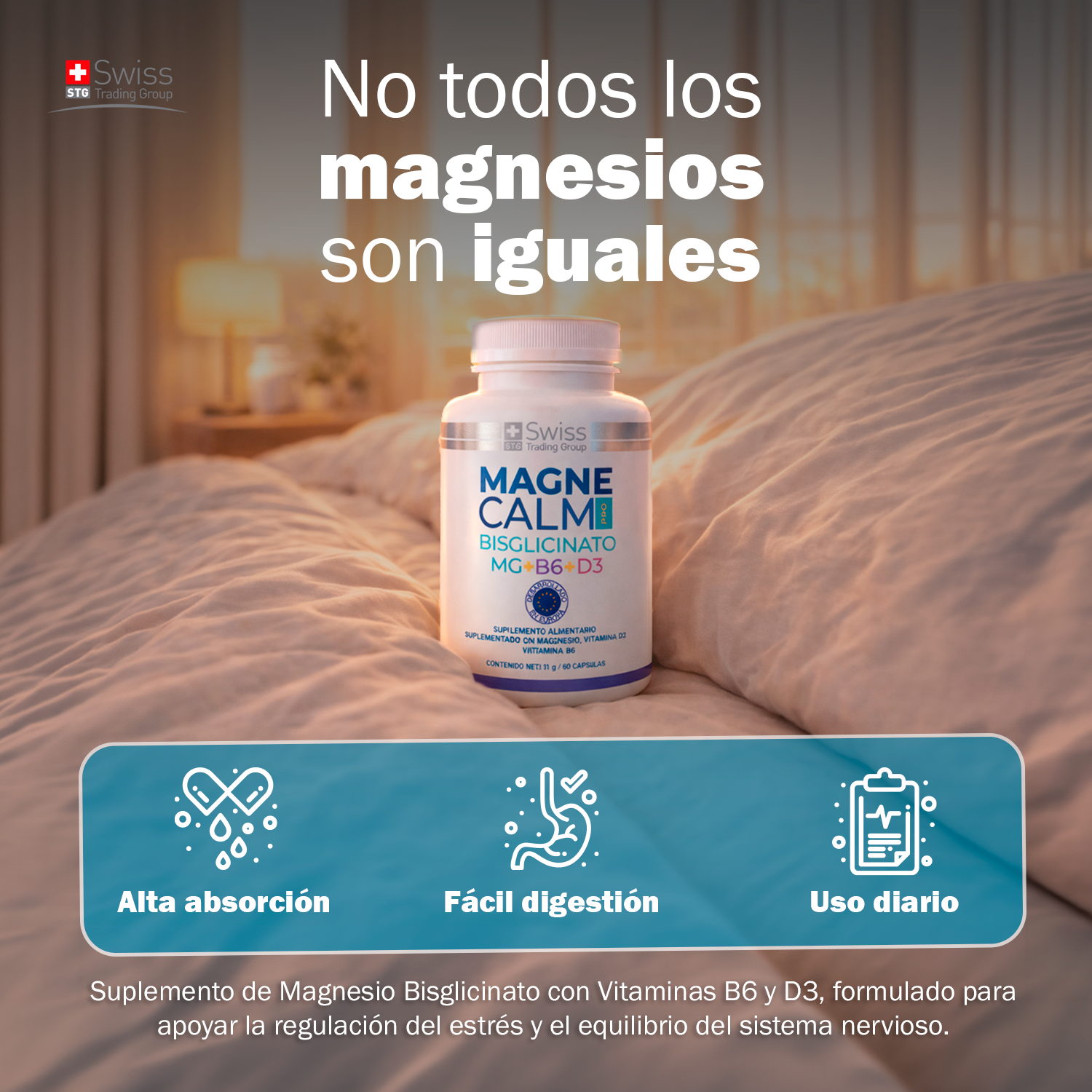 Magnecalm Pro Magnesio Bisglicinato 60 Caps Antiestres-4