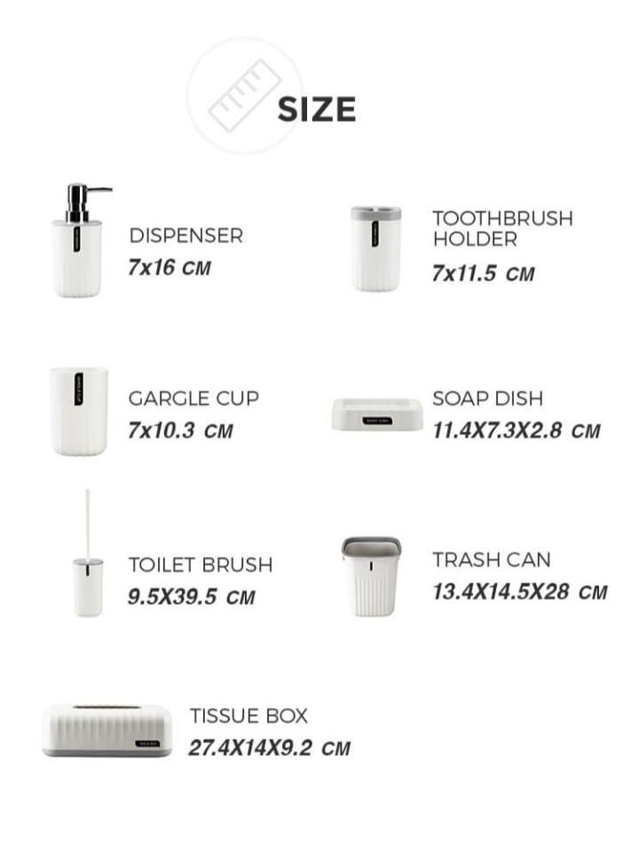 Set Juego De Baño 8 Piezas Accesorios Elegante -4