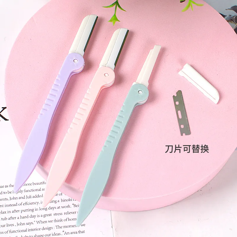 Pack De 3 Maquina Navaja De Afeitar Para Cejas Colores Retractil-3