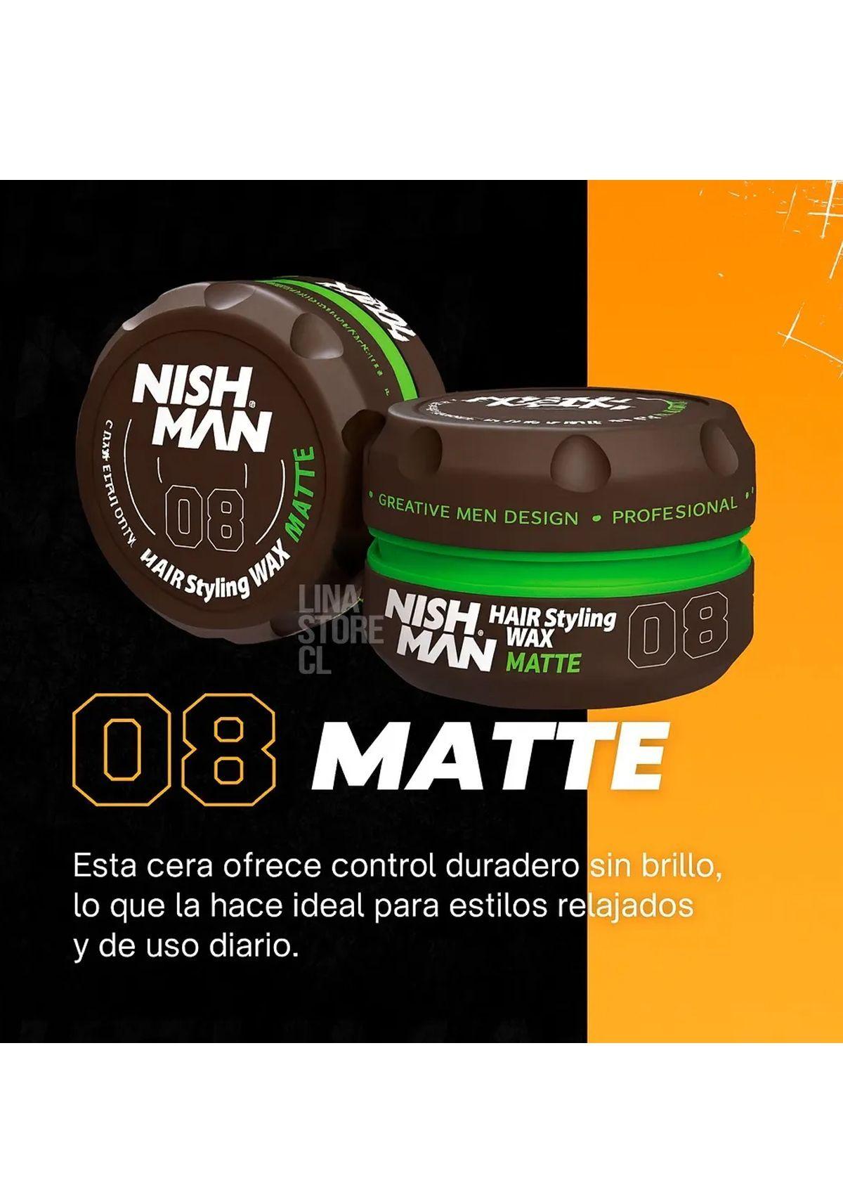 Cera Para Peinar Cabello Matte 08 Nishman Wax 150ml Fijacion-3