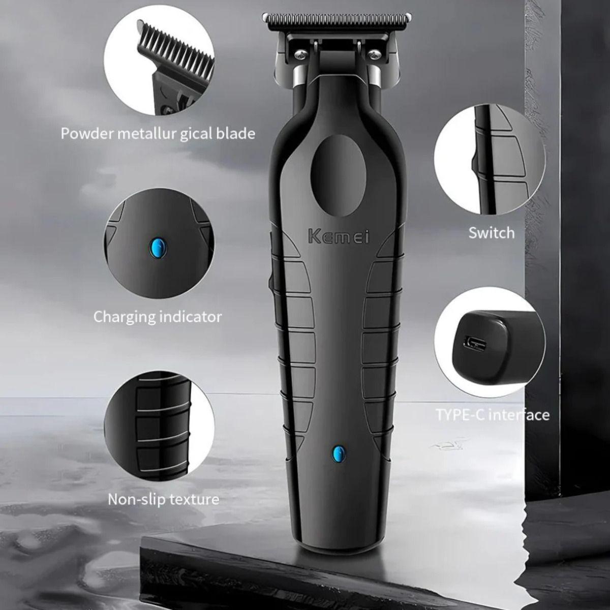 Pack Corta Pelo Kemei Clipper 1763 Y Trimmer 2299 Barberia-2