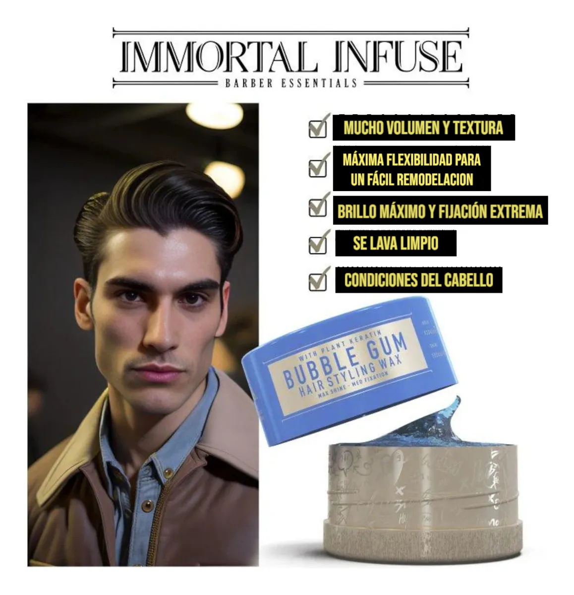 Cera Fijadora Cabello Immortal Bubble Gum 150ml-4