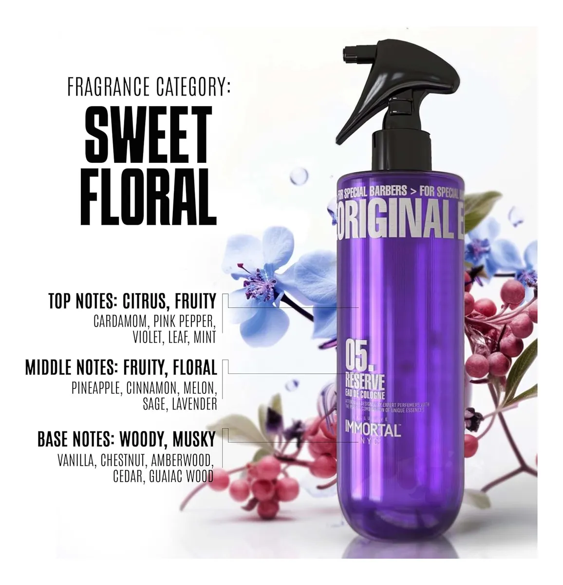 IMMORTAL 05 RESERVE COLOGNE 500ML AFTER SHAVE BARBERIA HOMBRE-2