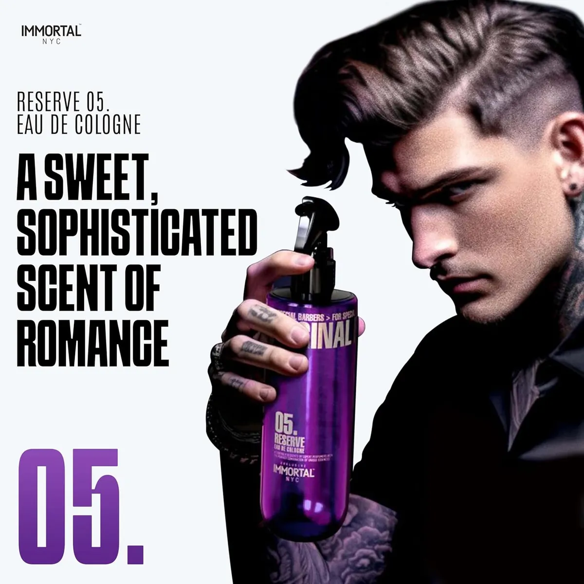 IMMORTAL 05 RESERVE COLOGNE 500ML AFTER SHAVE BARBERIA HOMBRE-4