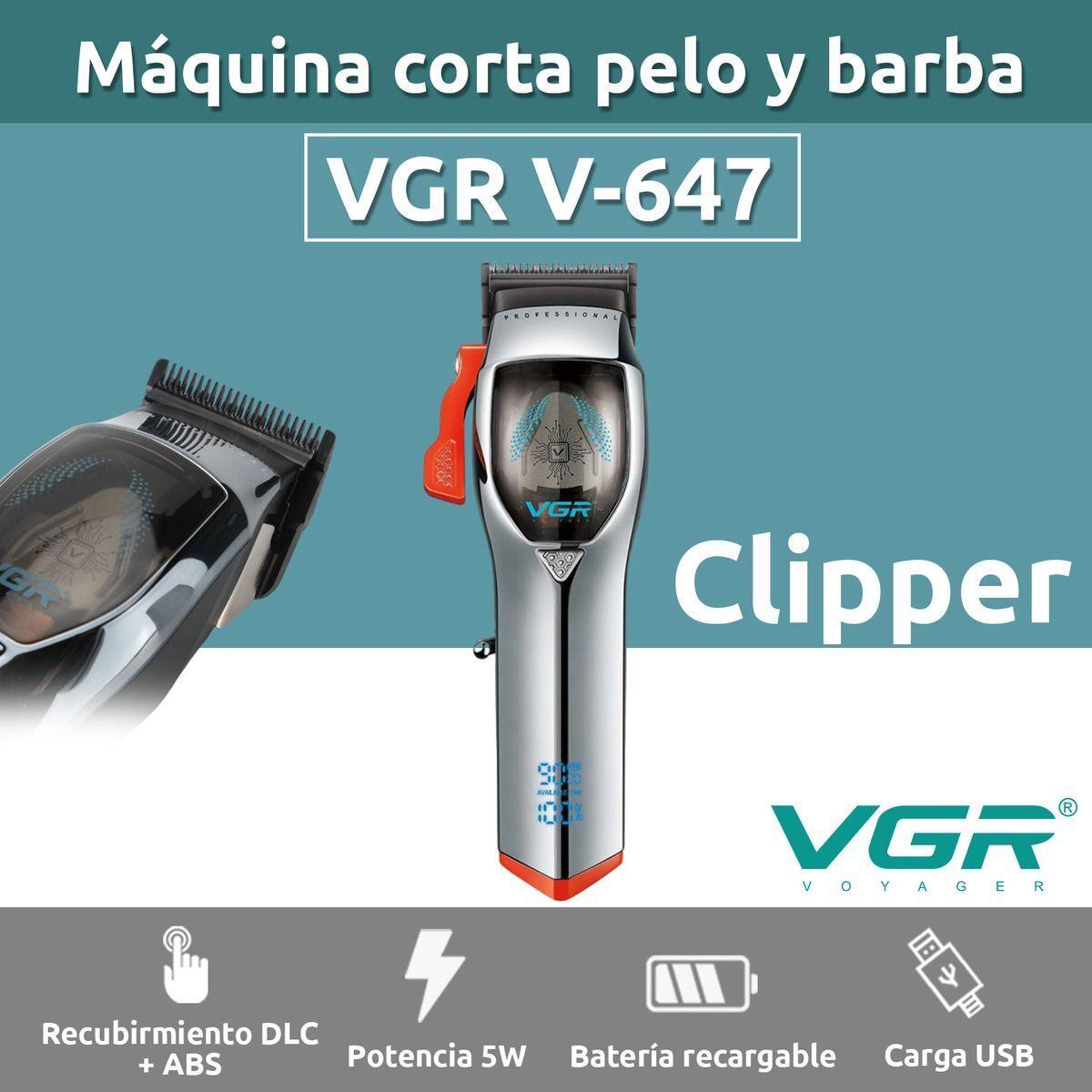 Cortadora De Pelo Inalambrica Vgr 647 Acero Inoxidable Plateado-1