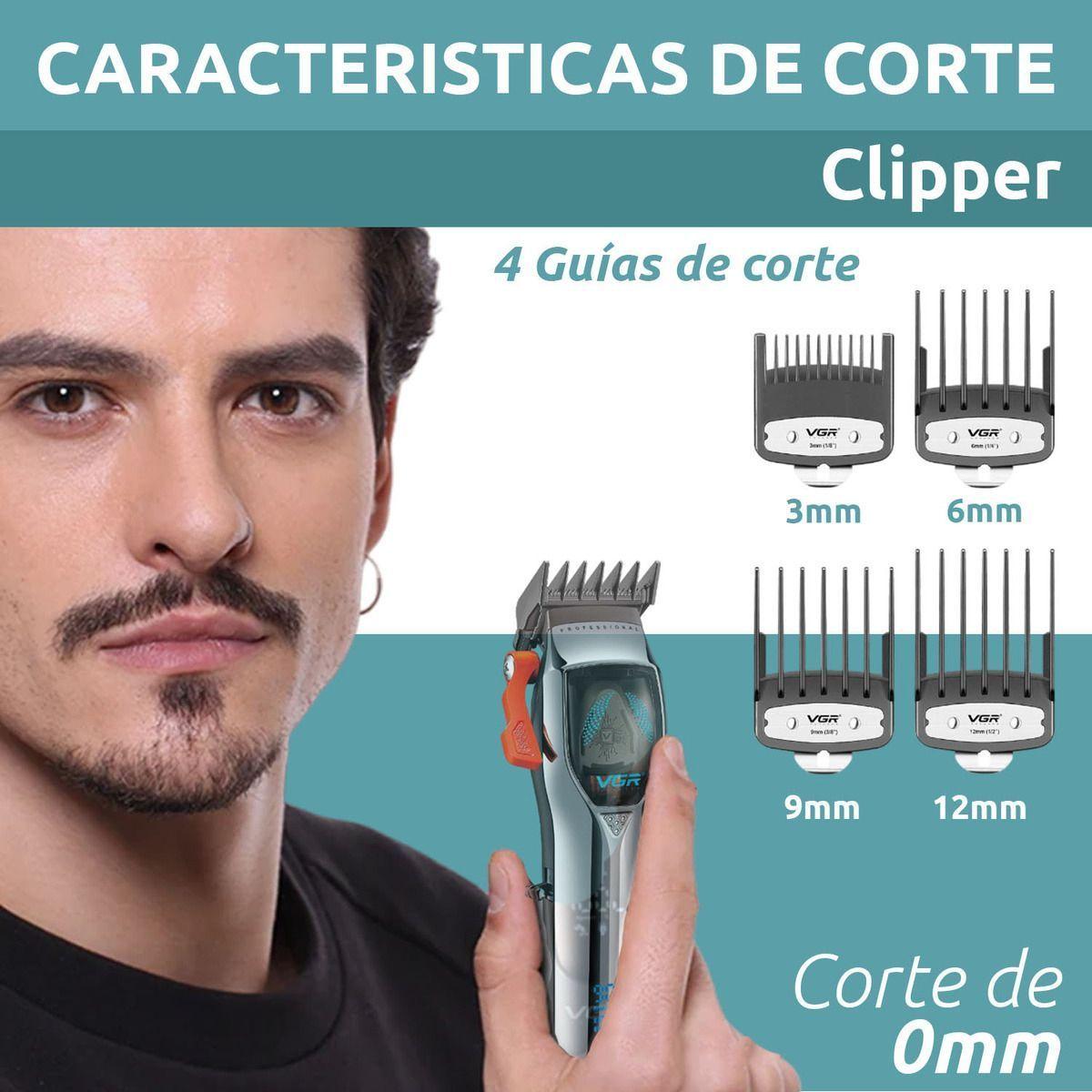Cortadora De Pelo Inalambrica Vgr 647 Acero Inoxidable Plateado-5