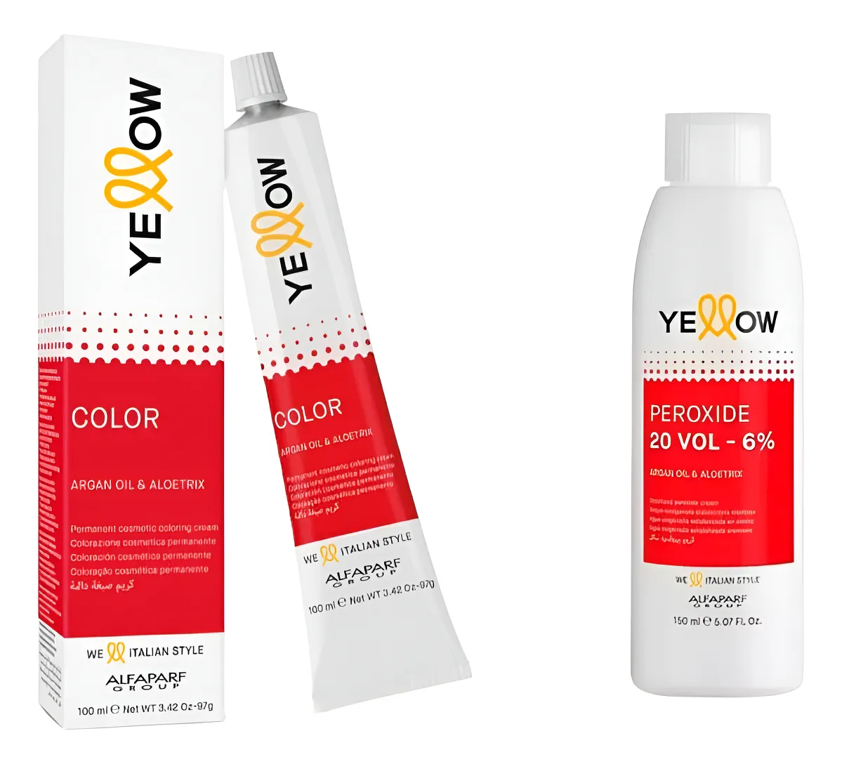 Tintura Yellow Alfaparf 100ml + Oxidante 150ml Permanente Tono 000-0