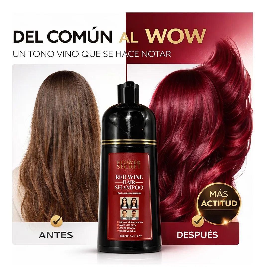 Shampoo Cubre Canas Rojo Flower Secret Color Intenso 400 Ml-2