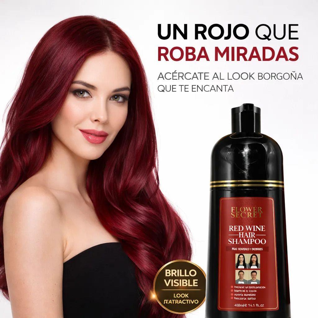 Shampoo Cubre Canas Rojo Flower Secret Color Intenso 400 Ml-3