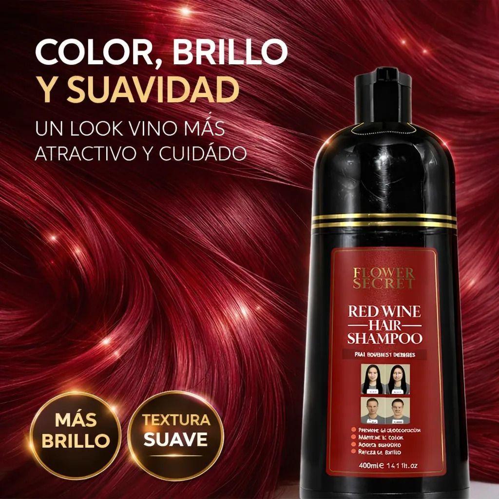 Shampoo Cubre Canas Rojo Flower Secret Color Intenso 400 Ml-5