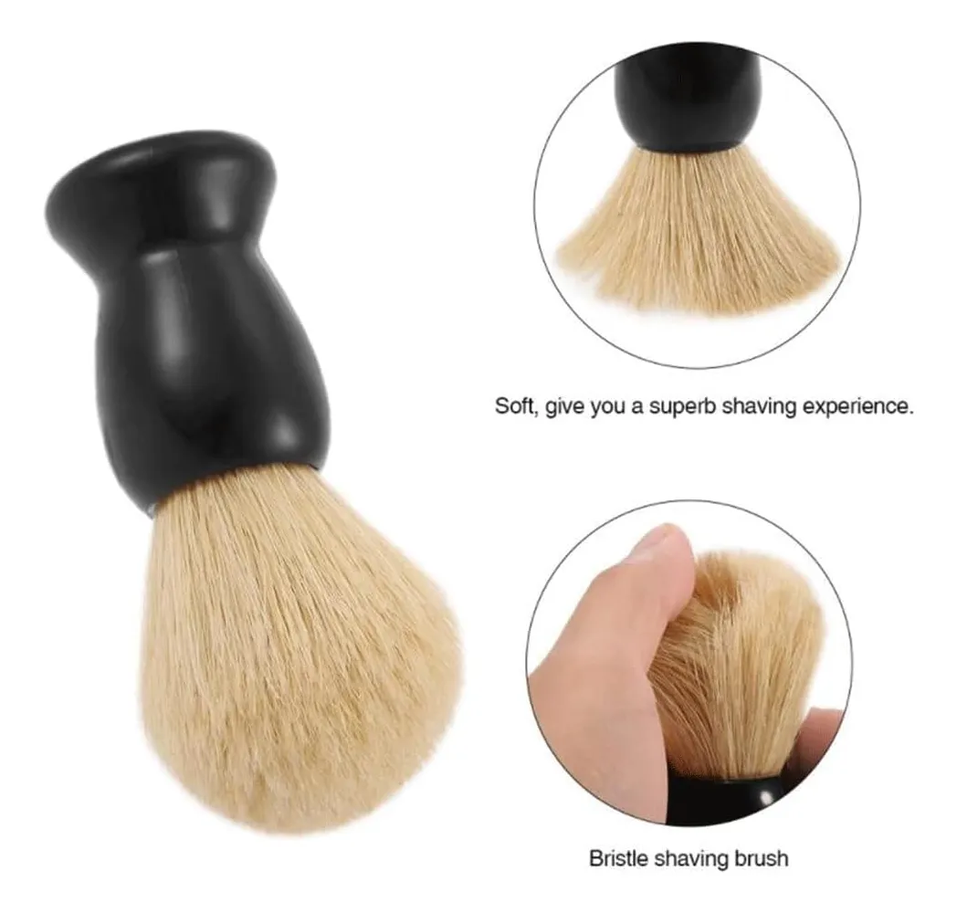 Set Barba Hisopo Navaja Navajin Para Barbería Afeitar-6