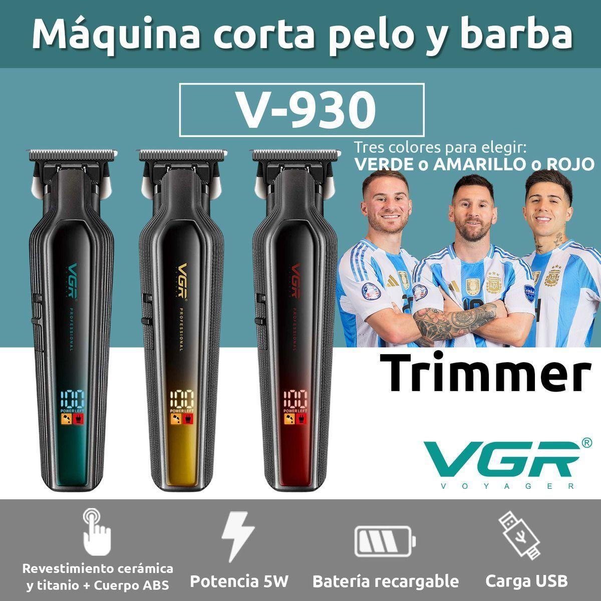 Maquina Trimmer Corta Pelo Vgr Inalámbrica Profesional V930-3