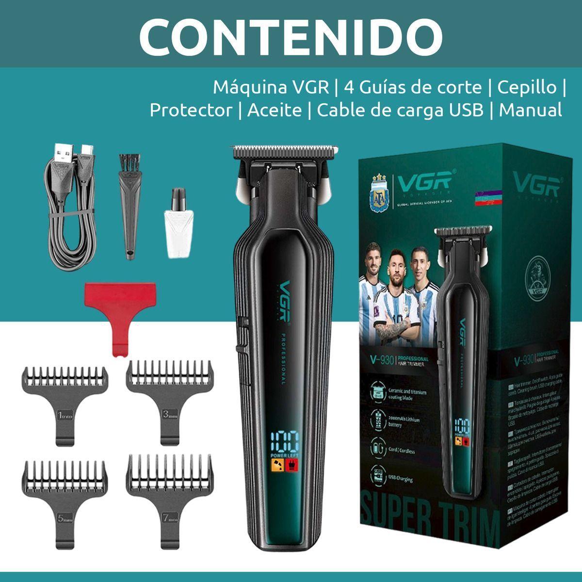 Maquina Trimmer Corta Pelo Vgr Inalámbrica Profesional V930-4