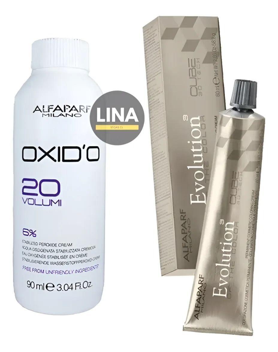 Tintura profesional 60ml + oxidante 90ml evolution alfaparf  6 rubio oscuro-2