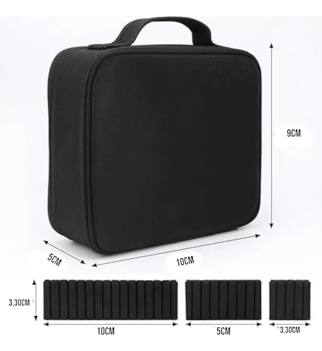 Maleta Organizador Porta Herramientas Barbería Peluqueria Negro tela -2