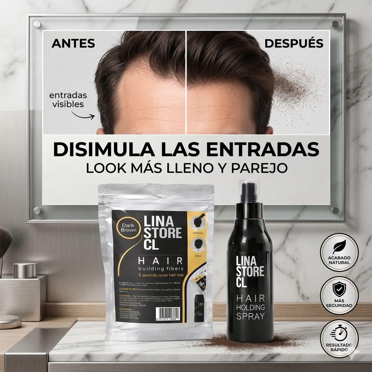 Pack Fijador Capilar Castaño Oscuro + Sobre Recarga Fibra-4