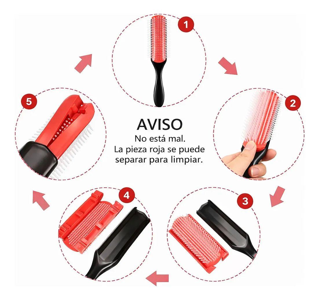 Cepillo 9 Filas Profesional Desenreda Profesional Cabello-3