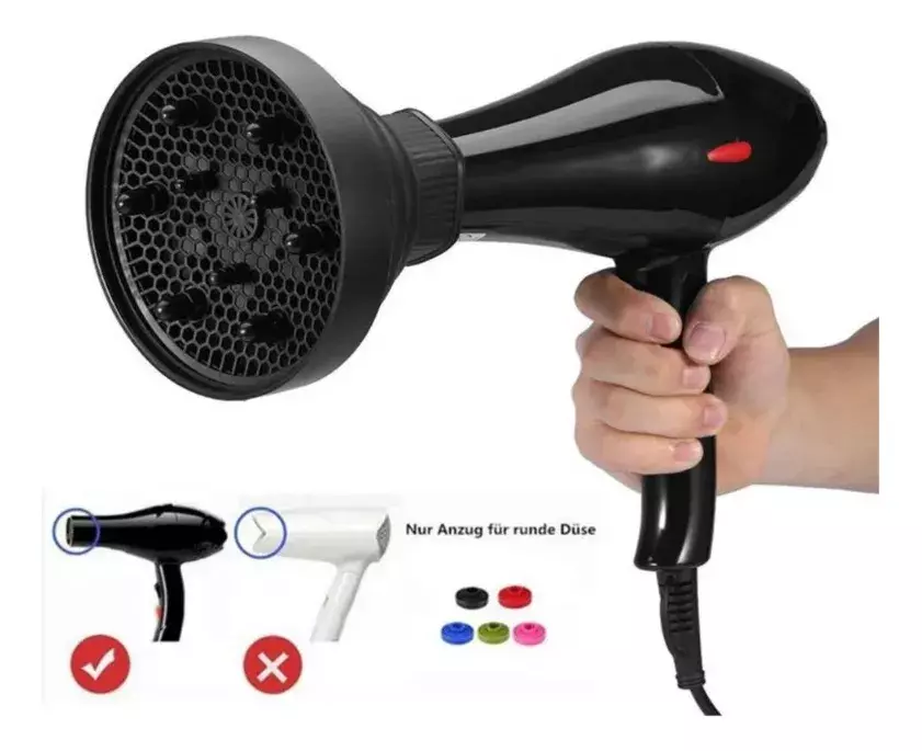 Difusor Negro Para Secador De Pelo Universal Negro Plegable-3