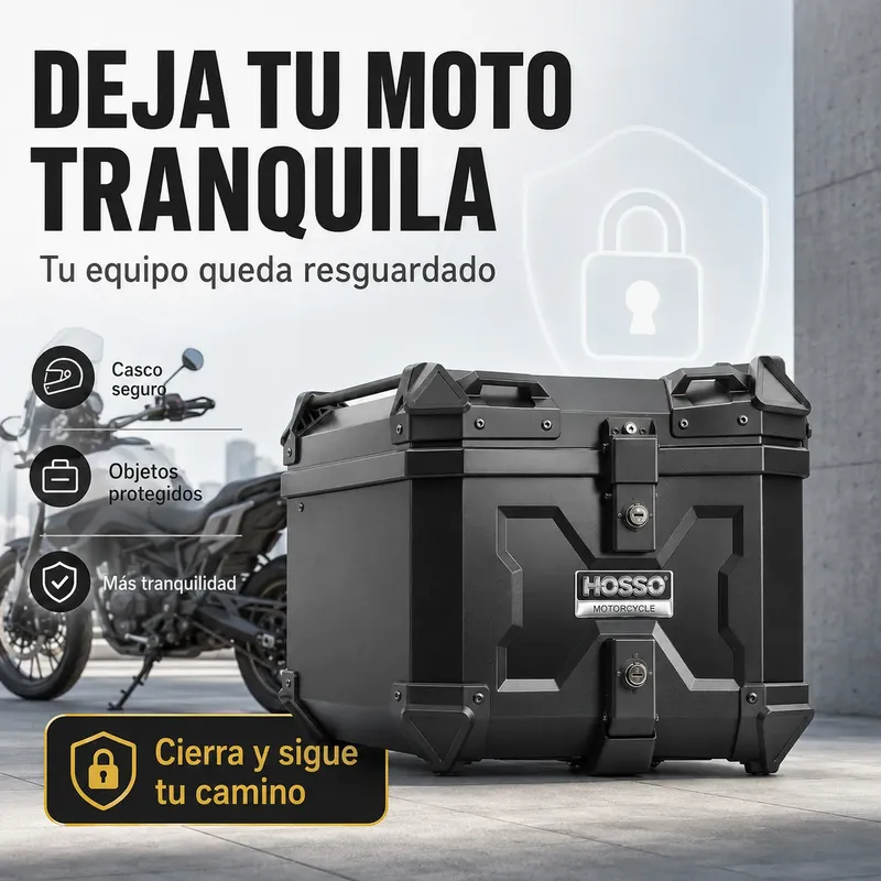 Maleta De Moto 58l Top Case Abs Bloqueo Seguridad-5