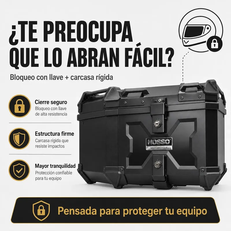 Maleta De Moto 58l Top Case Abs Bloqueo Seguridad-6