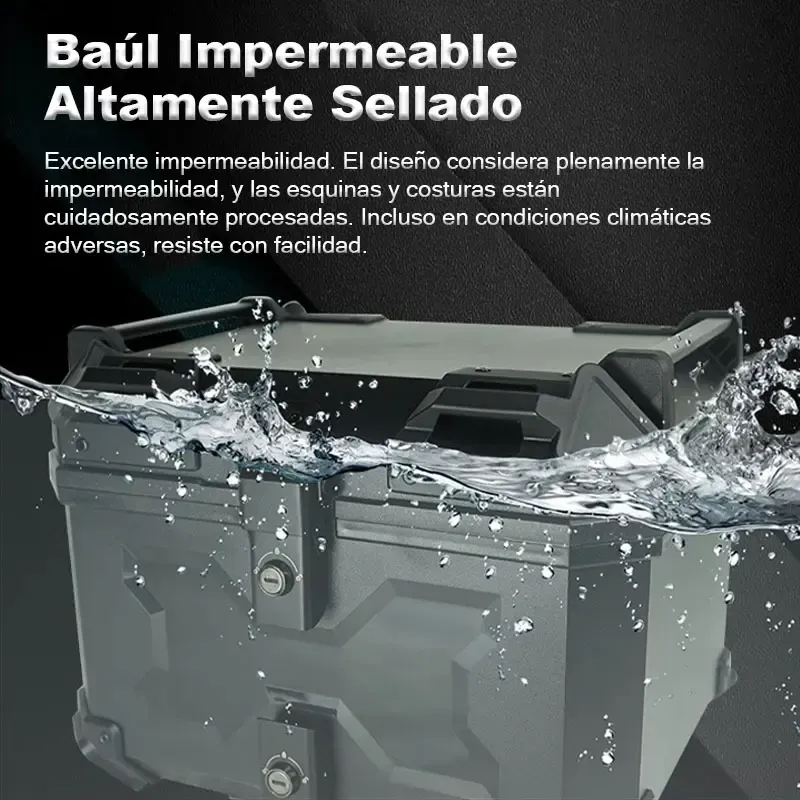 Maleta De Moto 58l Top Case Abs Bloqueo Seguridad-7