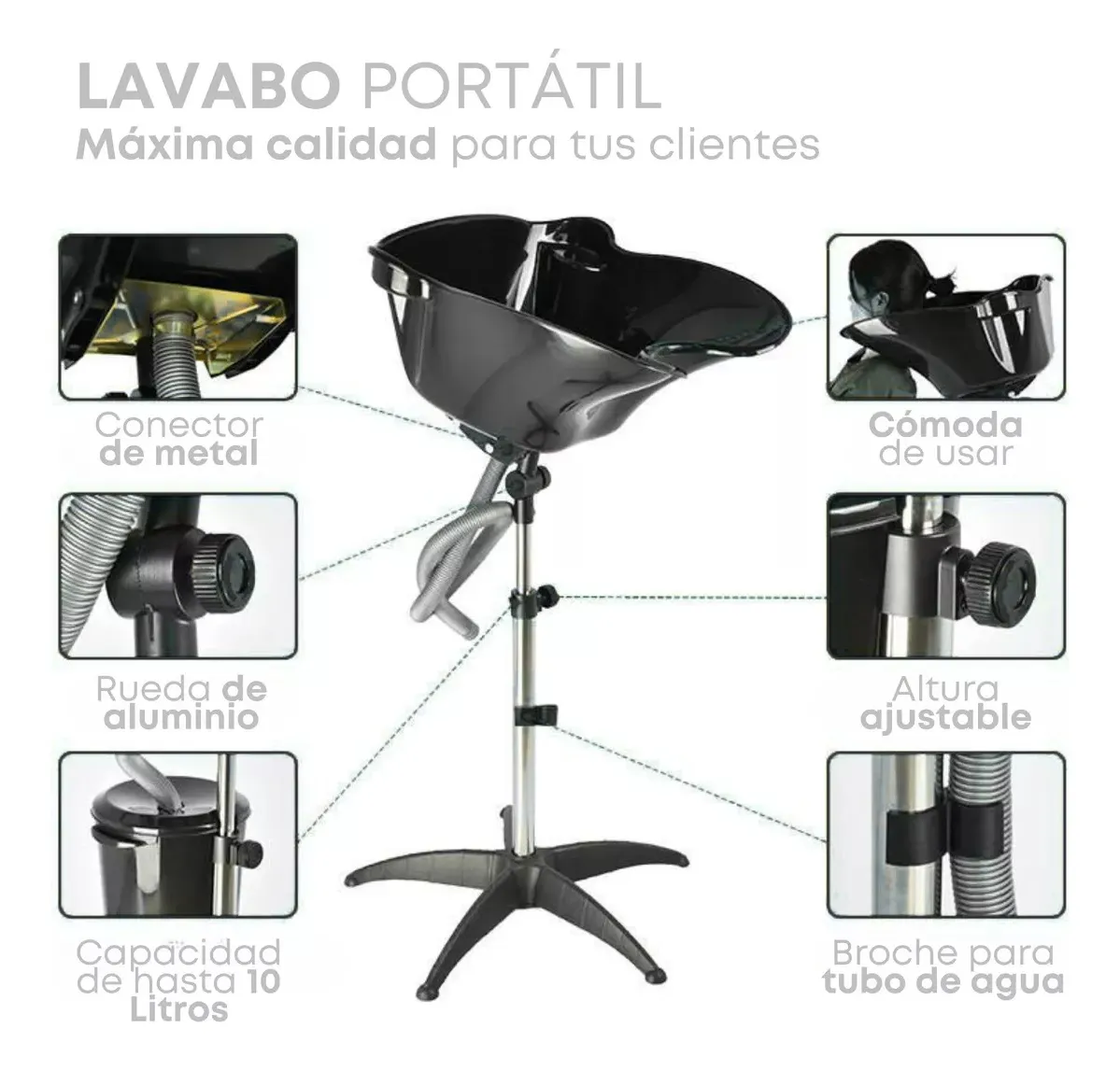 Lavabo Portatil Estetica Salon Belleza Lava Cabezas-4
