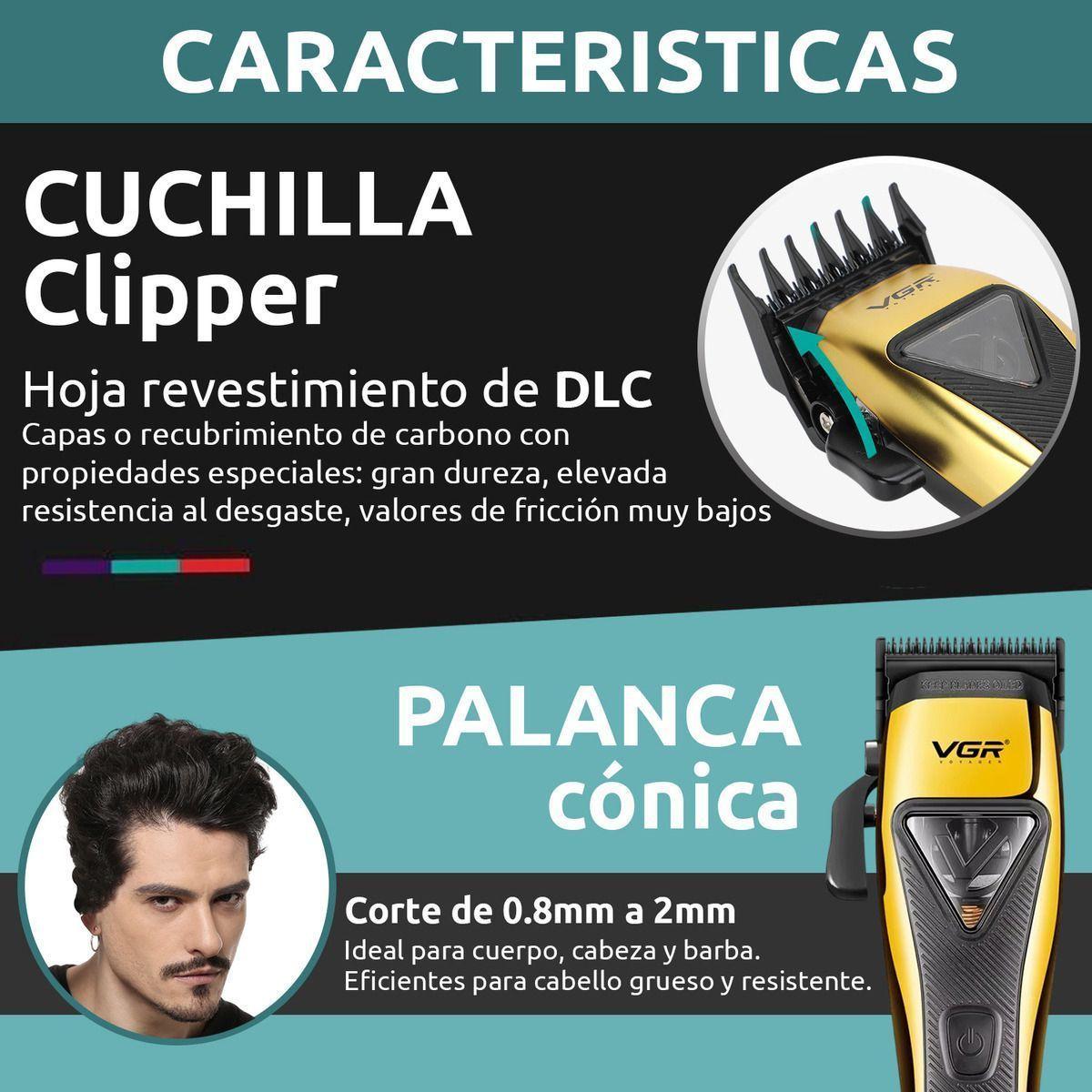 Maquina Corta Pelo Profesional Vgr 015 Motor Vector 9000 Rpm Dorado-2