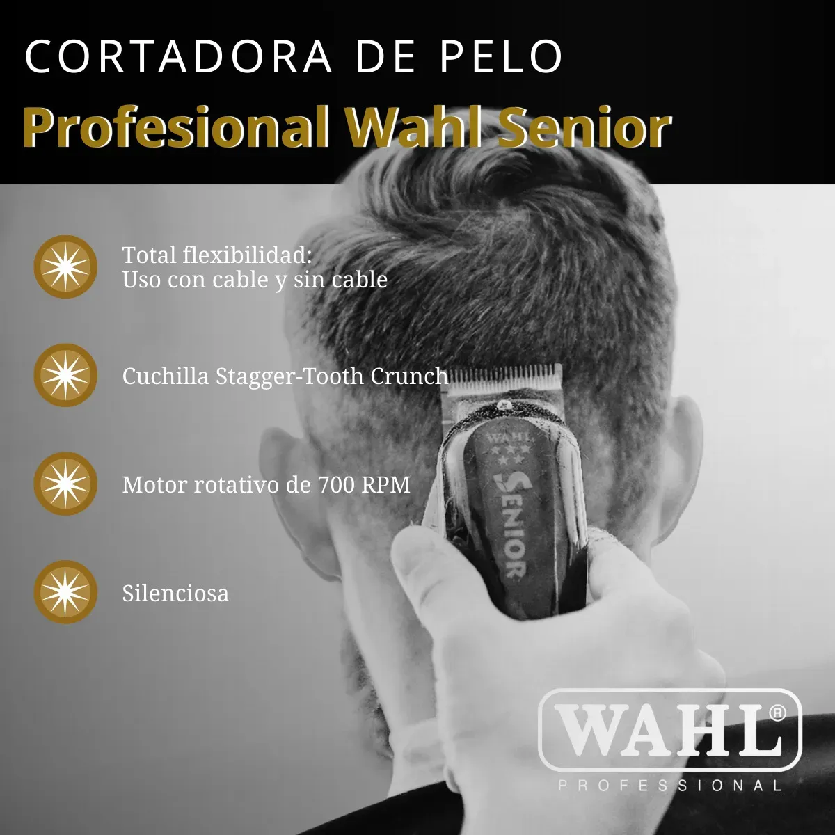 Cortadora de pelo Wahl Professional 5 Star Senior Cordless Inalámbrica 8504-358 negra-4