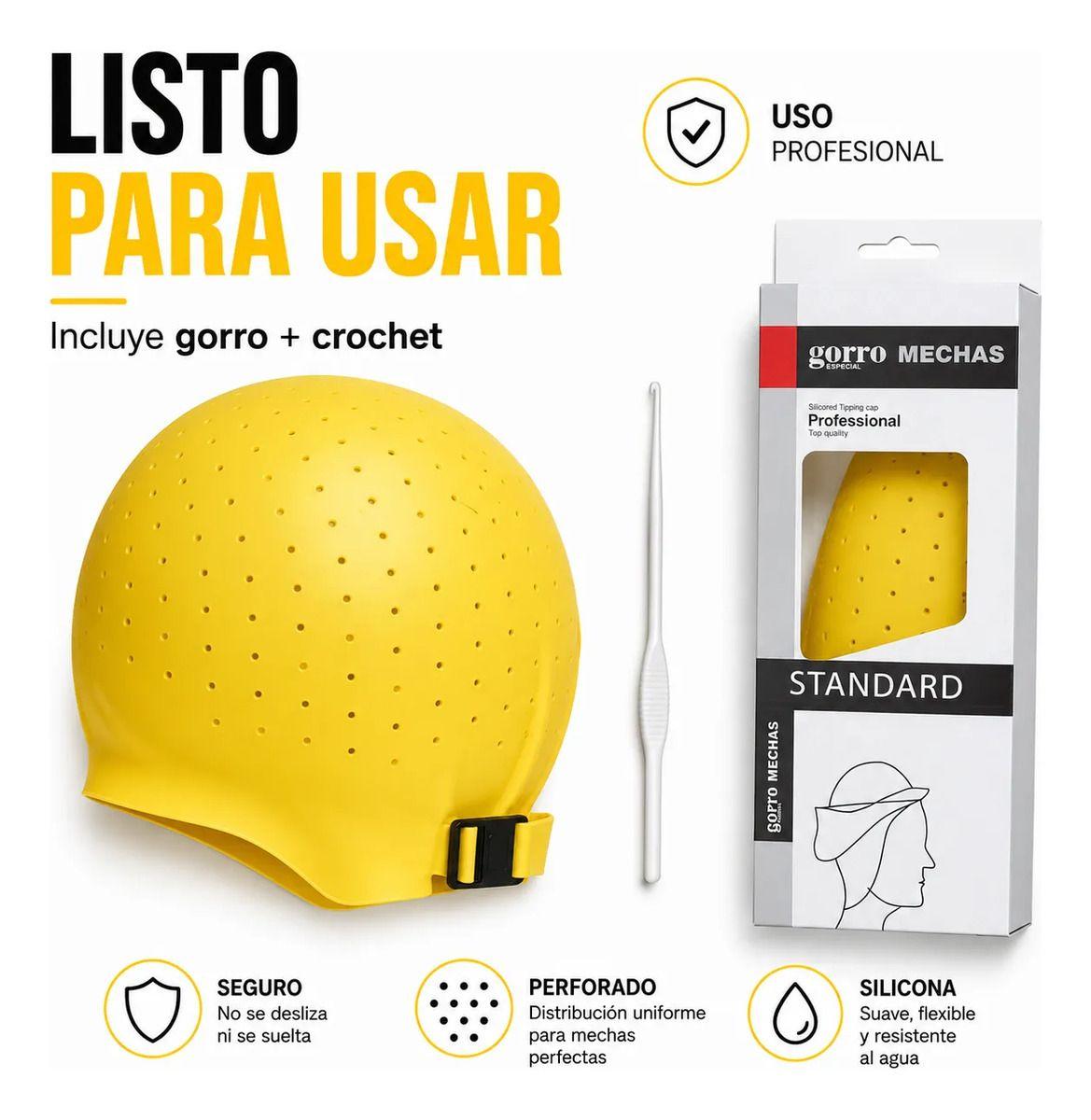 Gorro Mechas Profesional Silicona Flexible Ajustable-2