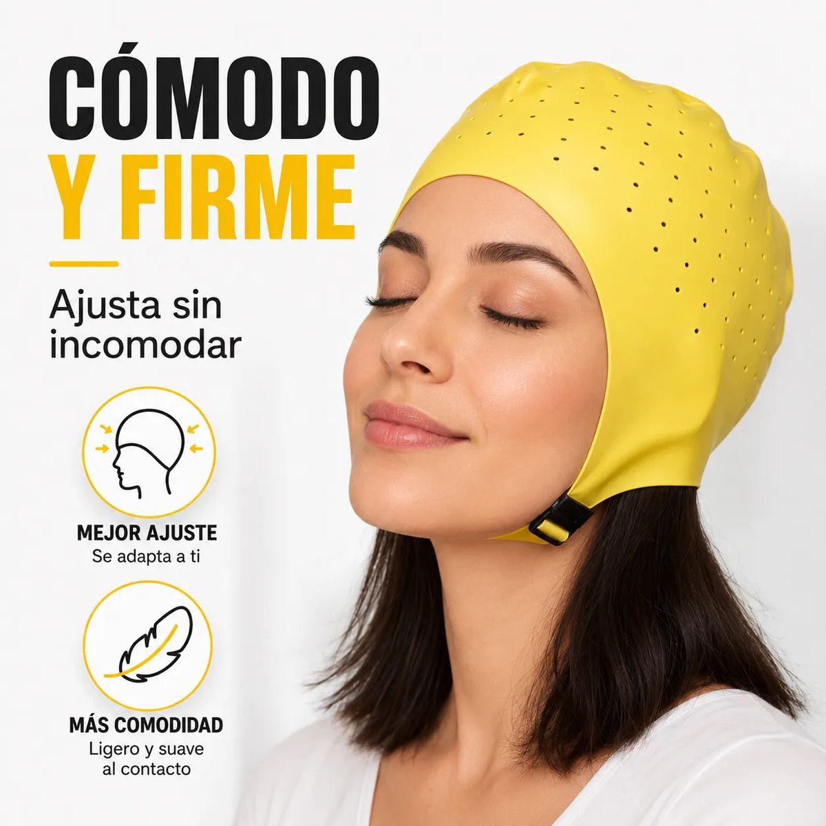 Gorro Mechas Profesional Silicona Flexible Ajustable-4