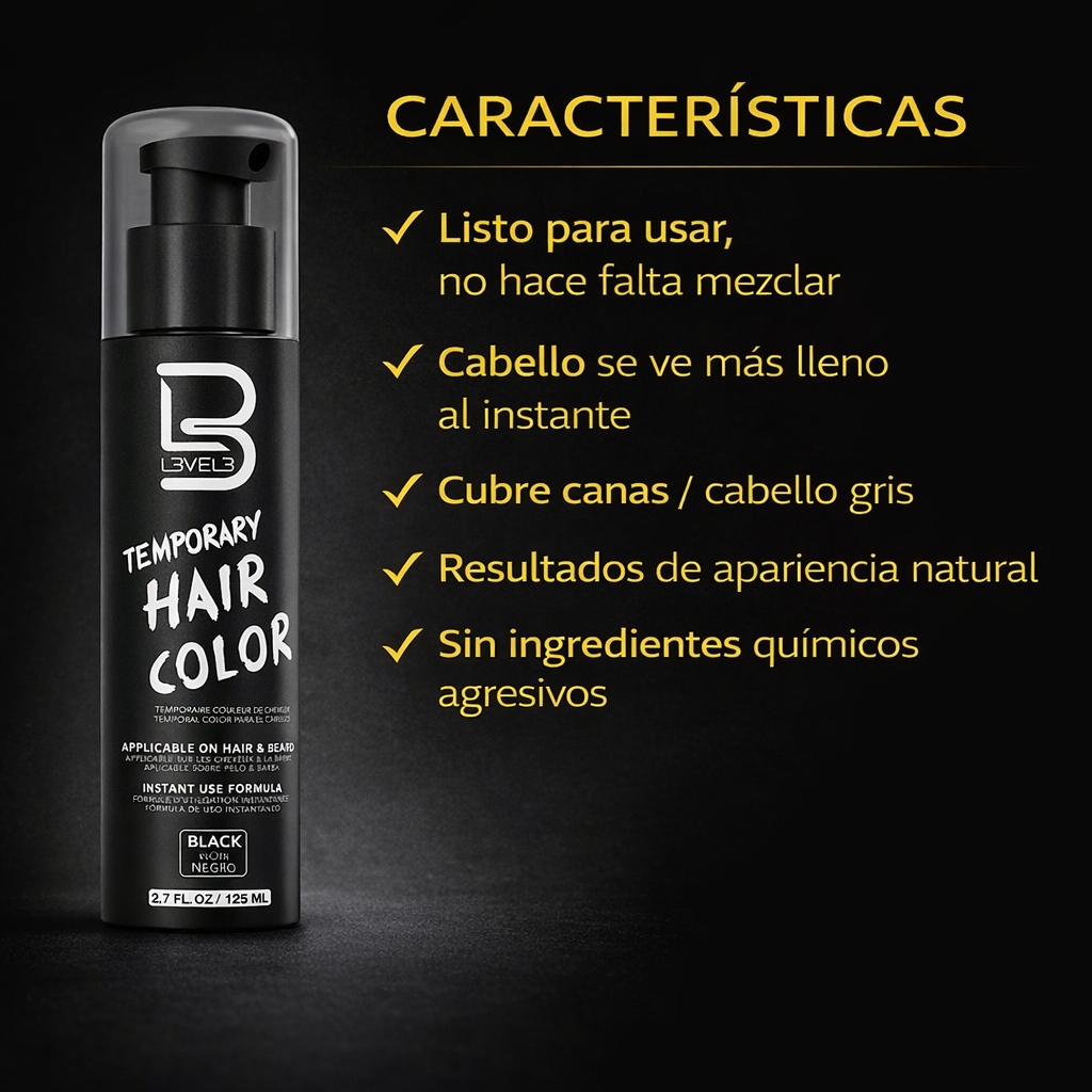 Tinte Temporal Barba Bigote Level 3 Tono 1 Negro-3