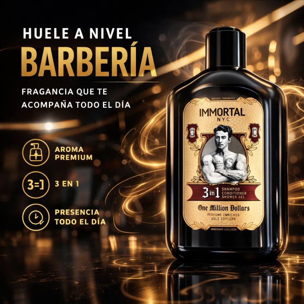 Shampoo 3 En 1 Hombre Fragancia Duradera Immortal 500 Ml-2
