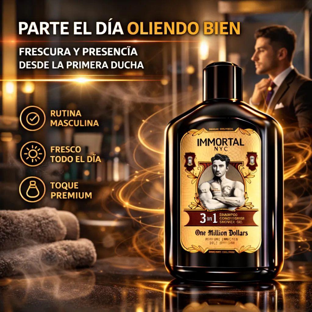Shampoo 3 En 1 Hombre Fragancia Duradera Immortal 500 Ml-3