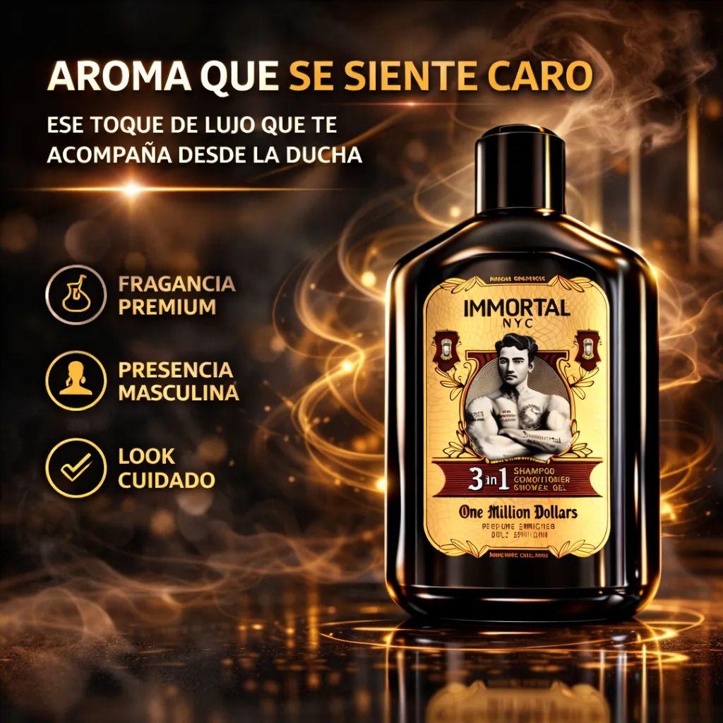 Shampoo 3 En 1 Hombre Fragancia Duradera Immortal 500 Ml-4