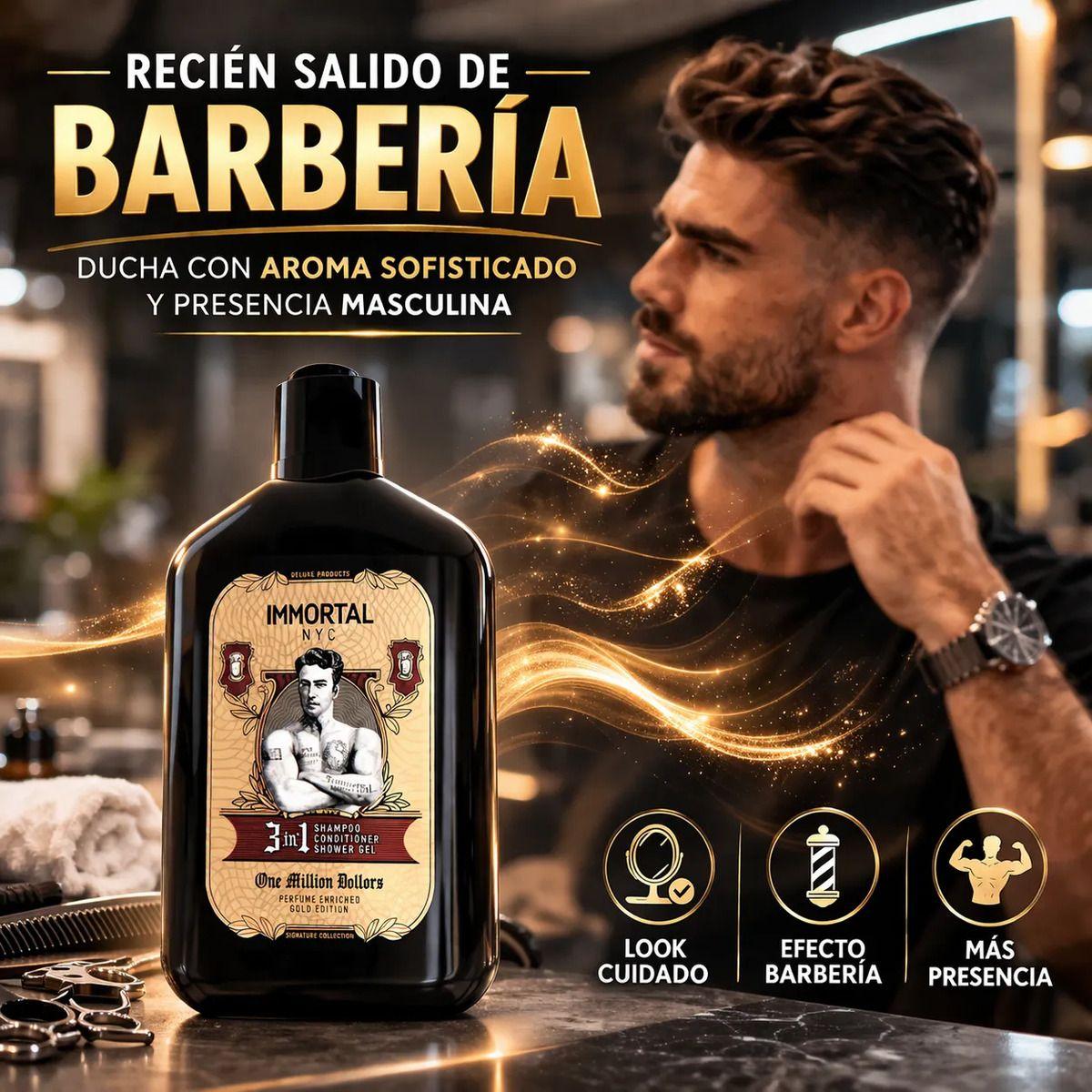 Shampoo 3 En 1 Hombre Fragancia Duradera Immortal 500 Ml-5
