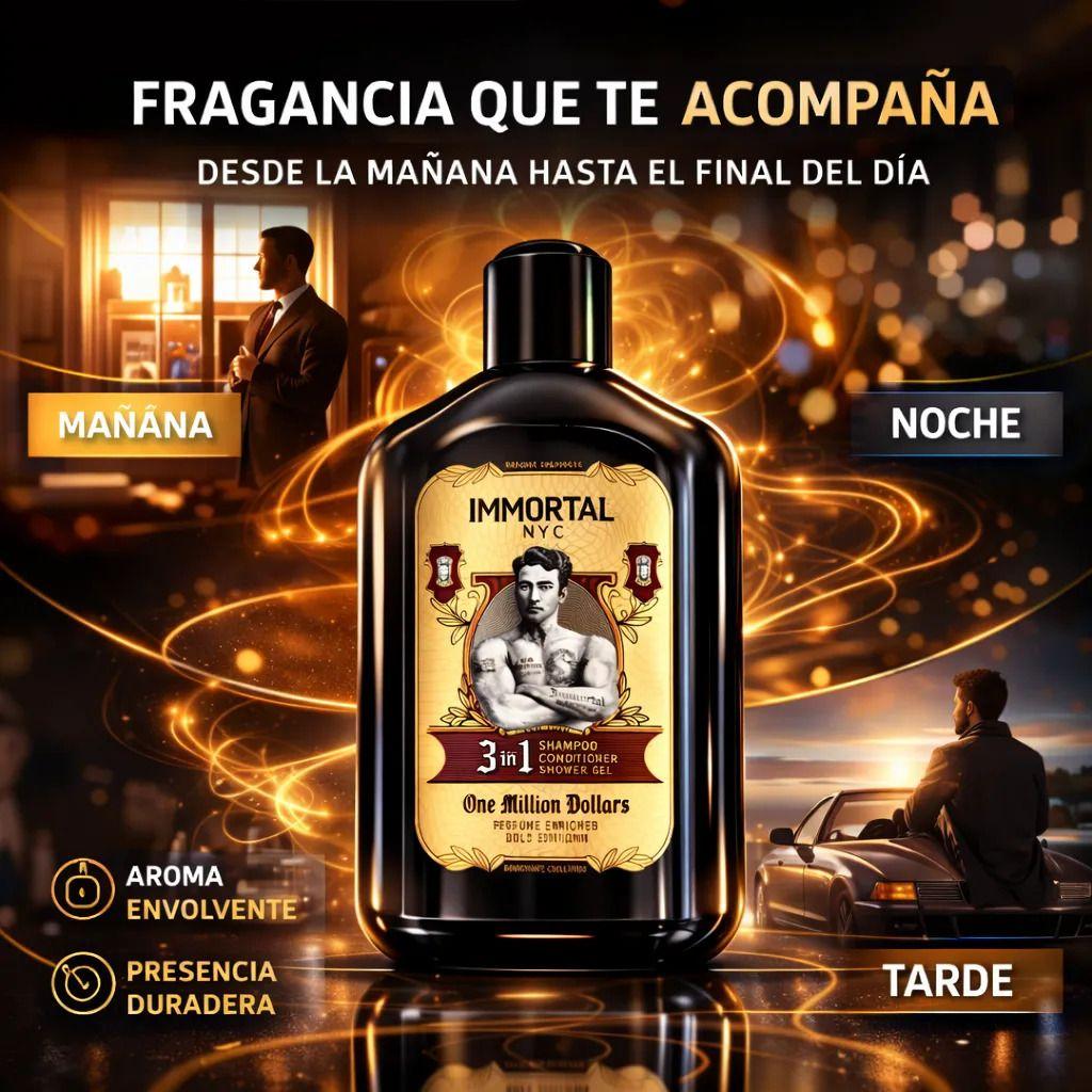 Shampoo 3 En 1 Hombre Fragancia Duradera Immortal 500 Ml-6
