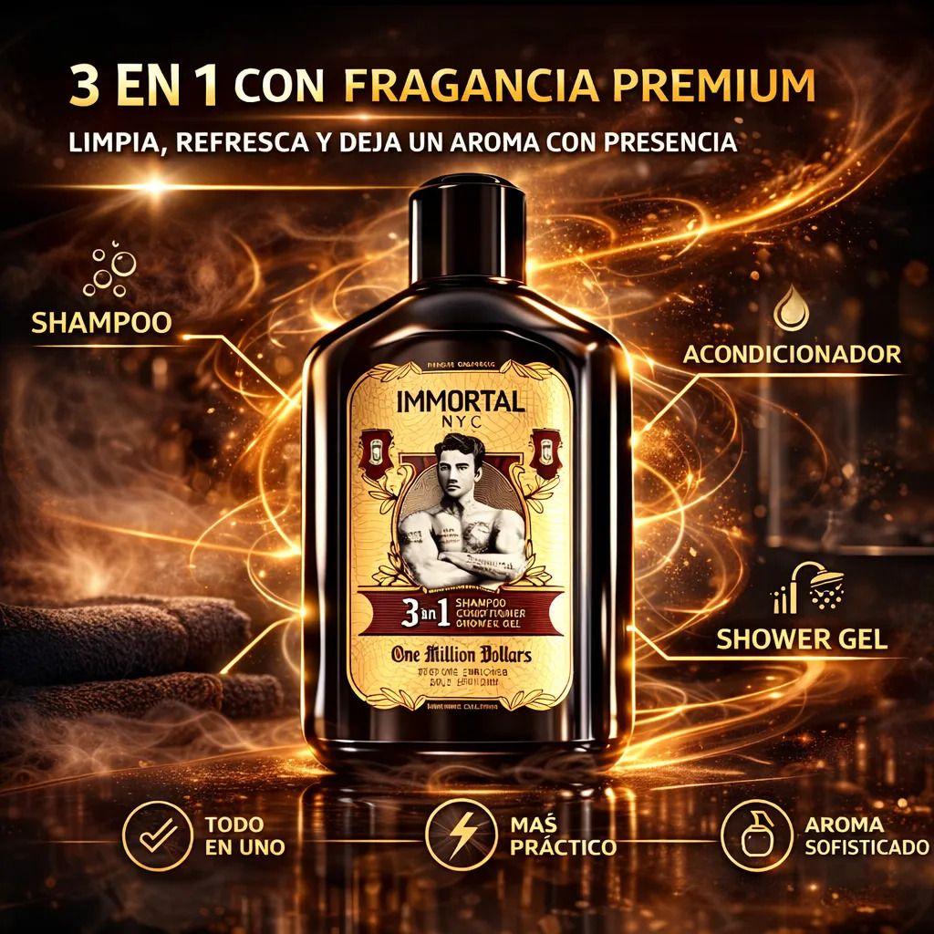 Shampoo 3 En 1 Hombre Fragancia Duradera Immortal 500 Ml-7