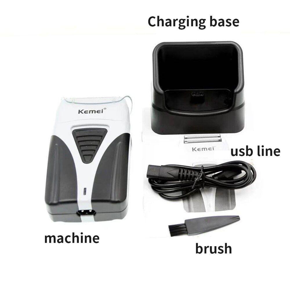 Shever Kemei 3383 Rasuradora Con Base 220V Portatil-3