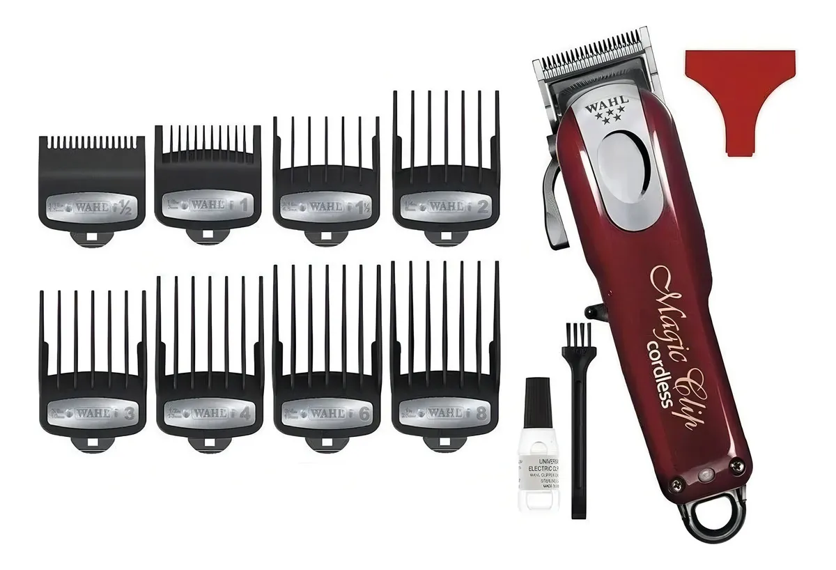 Corta Pelo Wahl Magic Clip Inalámbrico+carcasa Maquina  Color Negro Plateado-3