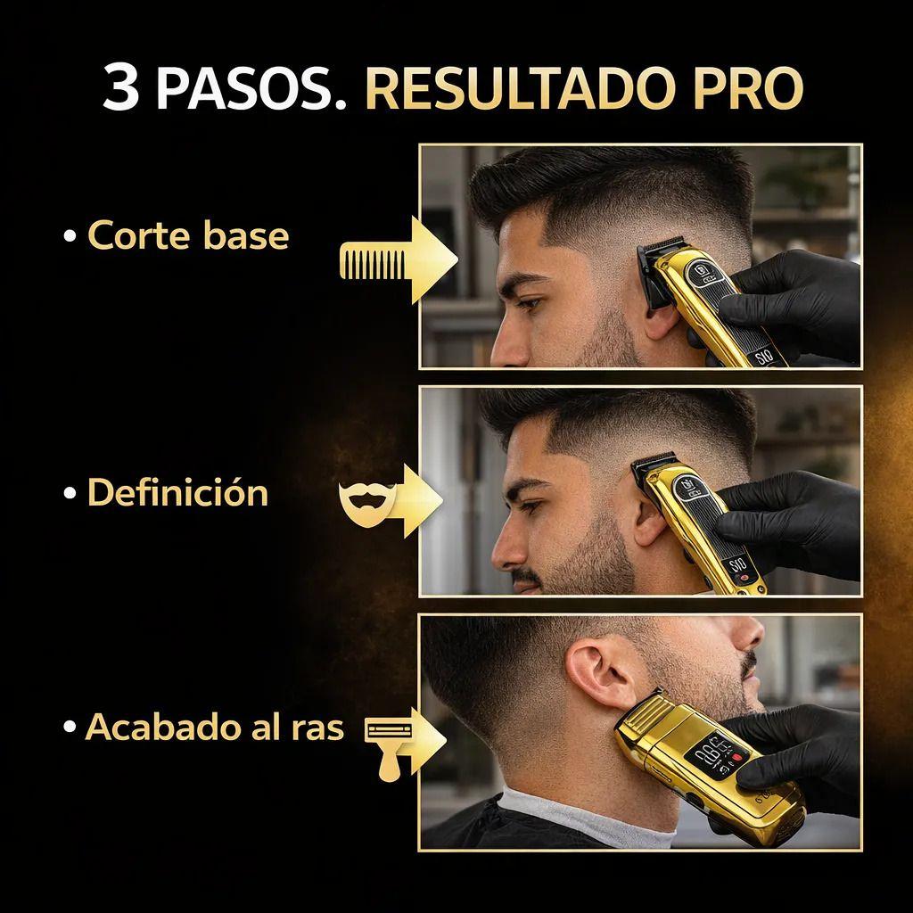 Maquina Cortar Pelo Profesional Inalámbrica Kit 3 En 1-2