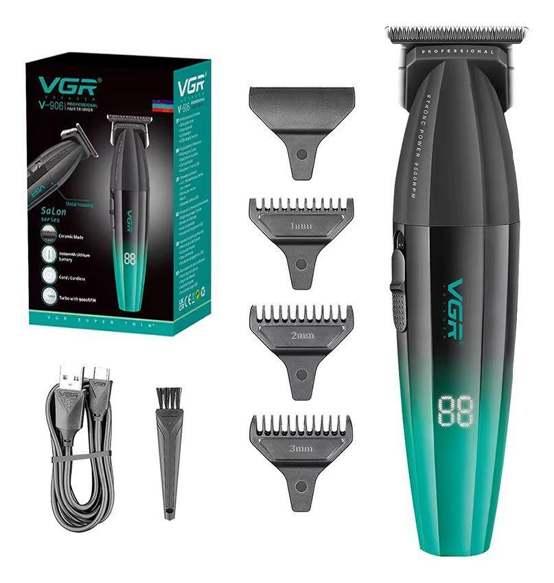 Recortadora Trimmer Turbo 9000 Rpm Vgr 906 Inalambrica Negro Y Verde-0