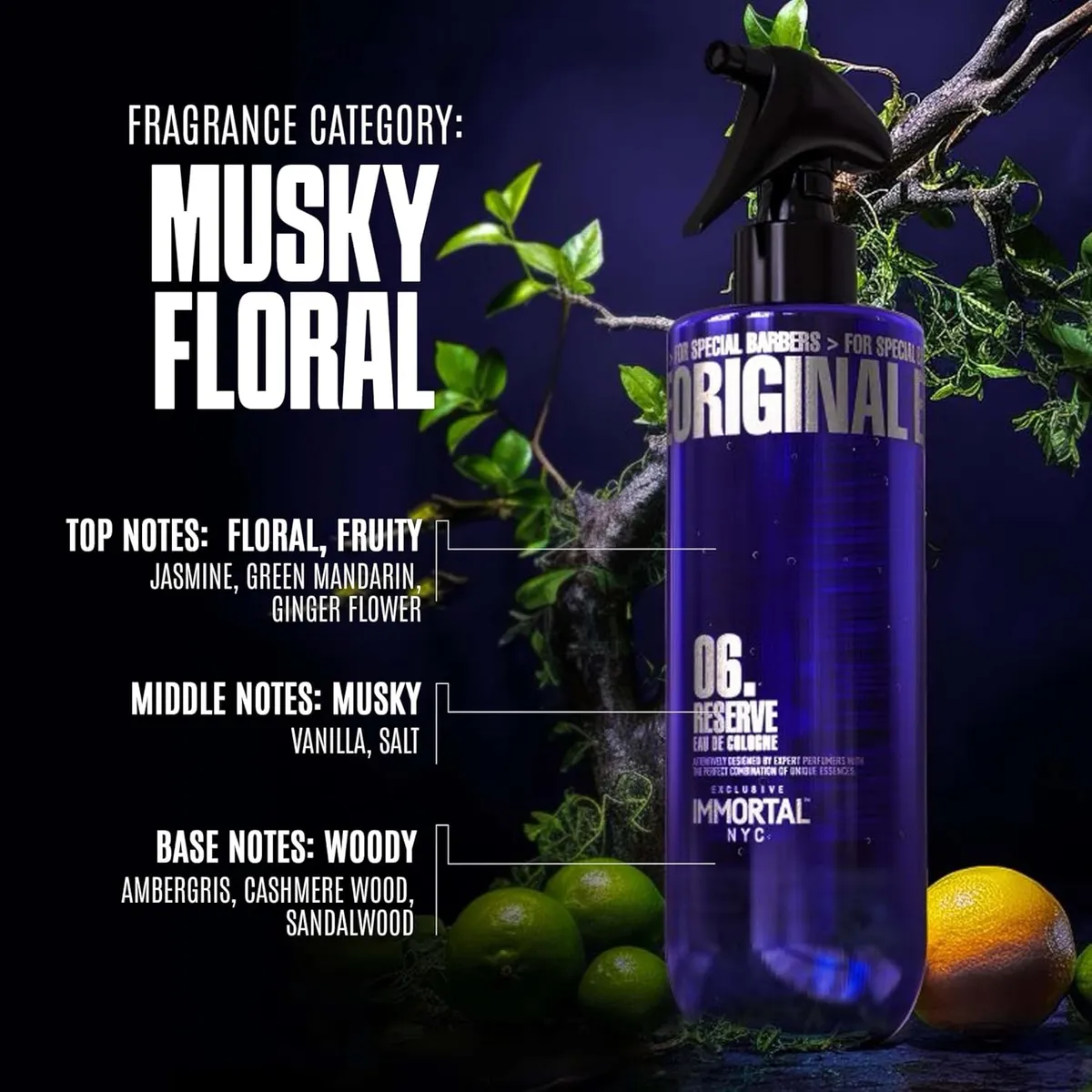 IMMORTAL 06 RESERVE COLOGNE 500ML AFTER SHAVE BARBERIA HOMBRE-5