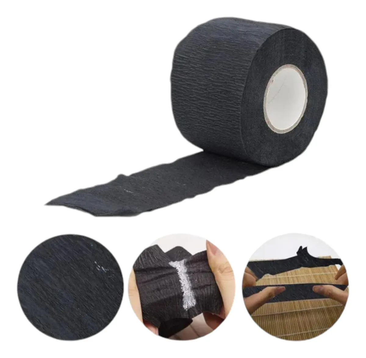 Combo 25 Pcs Papel Cuello Negro Insumo Barberia Cubre Cuello-4