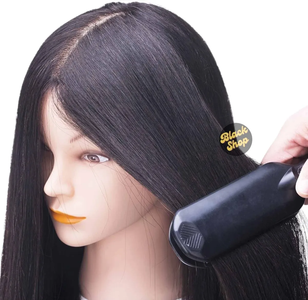 Cabeza De Peluqueria Tecnica Pelo 100% Natural Con Soporte-3