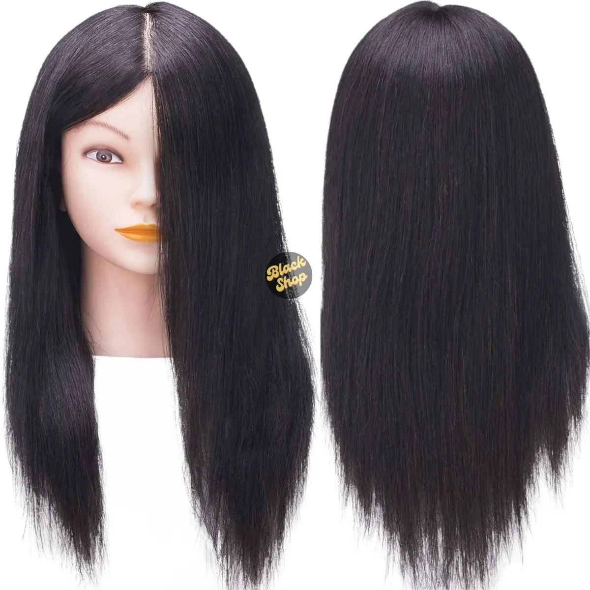 Cabeza De Peluqueria Tecnica Pelo 100% Natural Con Soporte-4