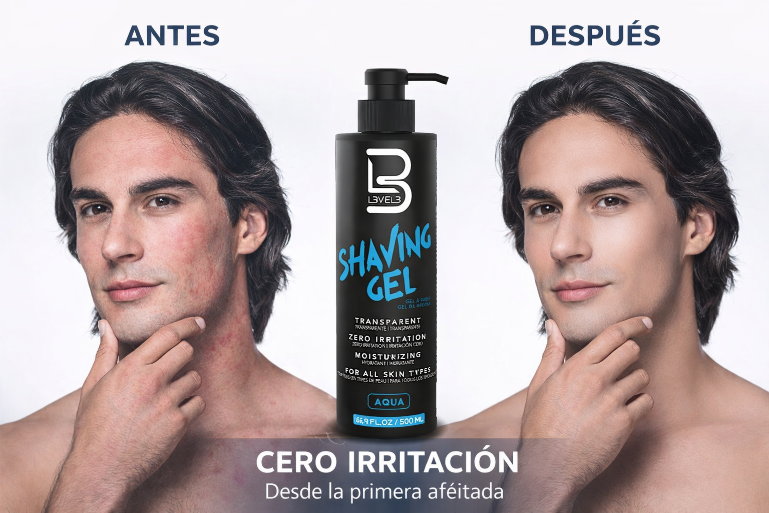 Gel De Afeitar Shaving Hombre Piel Sensible Aqua 500ml-5