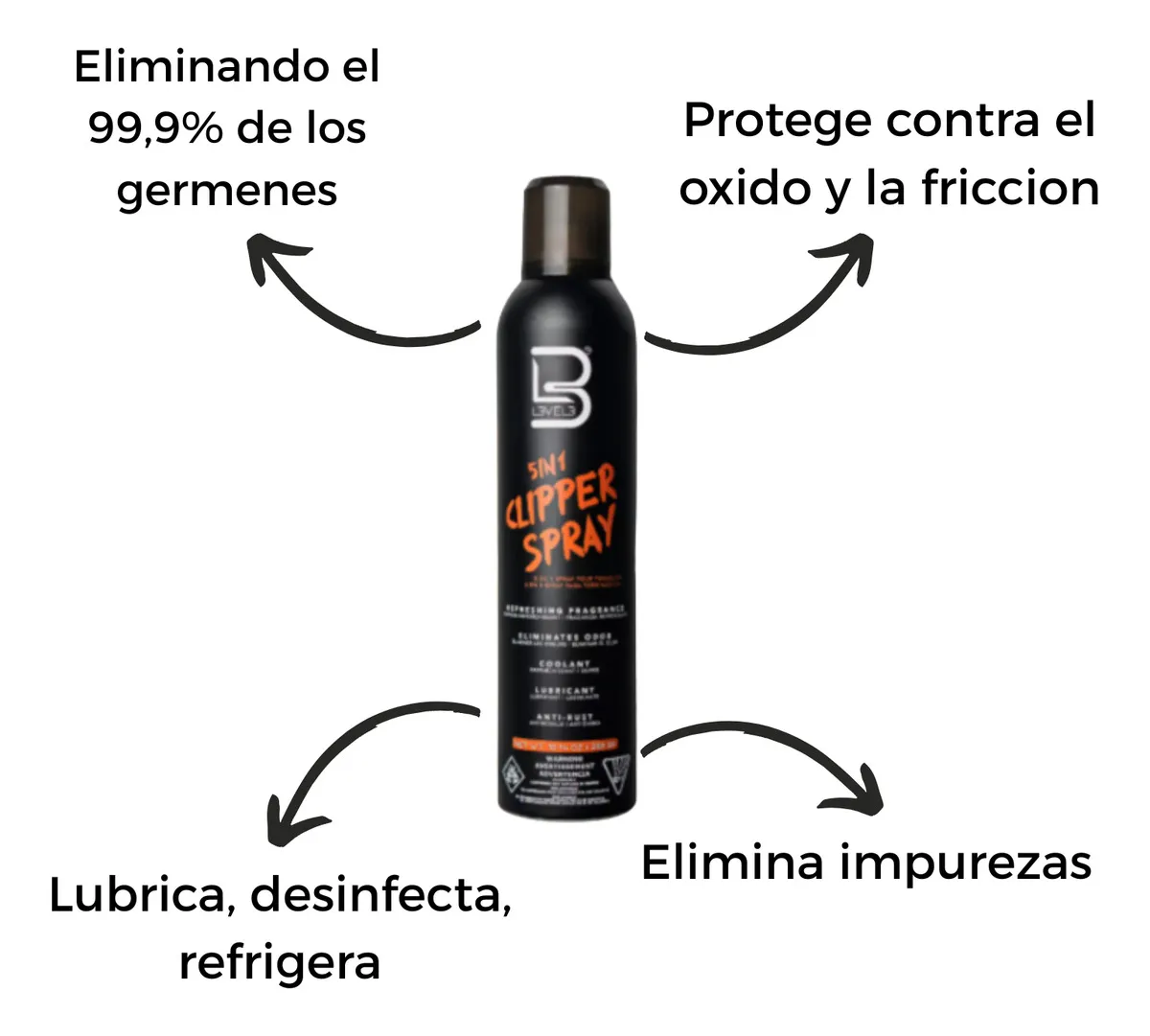 Spray Cool Care Clipper Cinco En Uno Level 3 Limpia Maquina-2