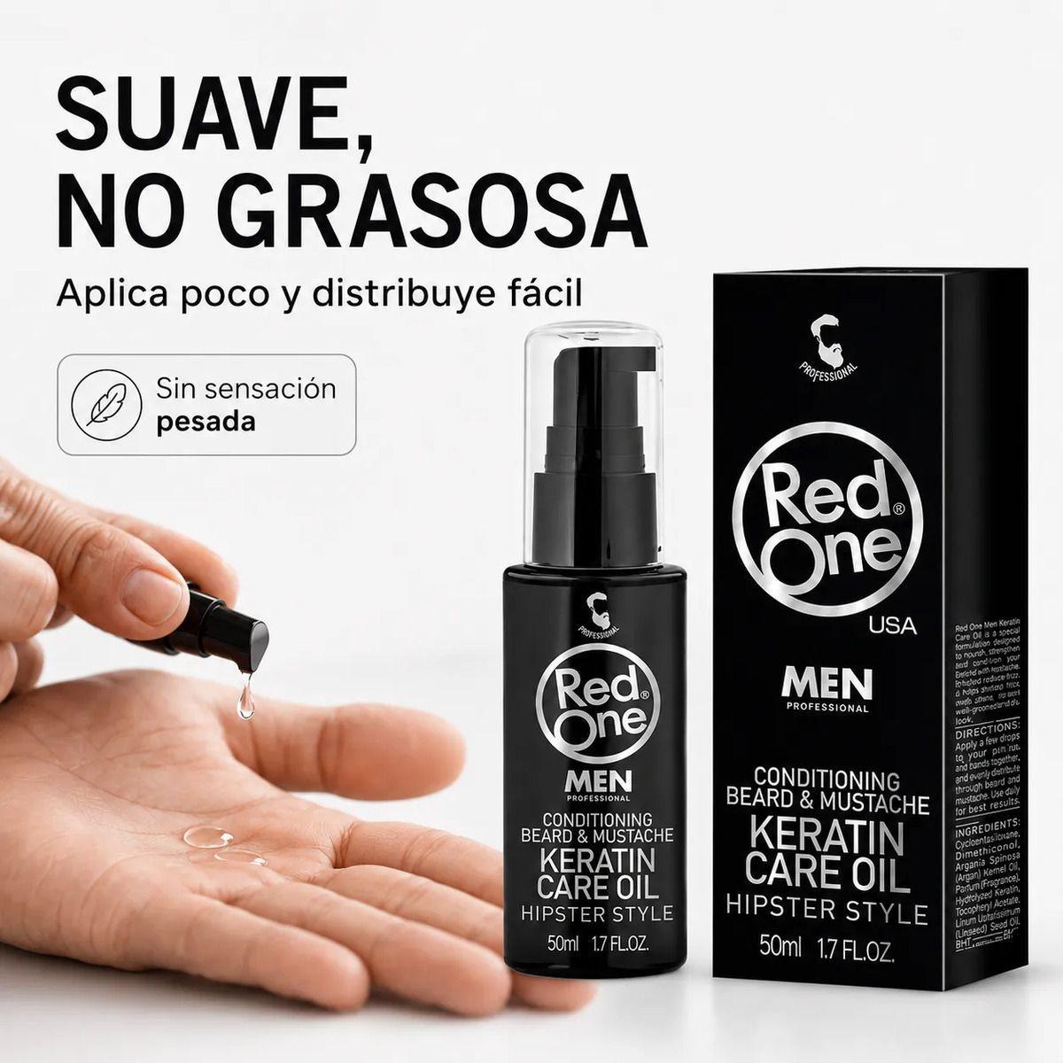 Aceite Para Barba Y Bigote Hidrata Barba Seca Red One 50ml-2